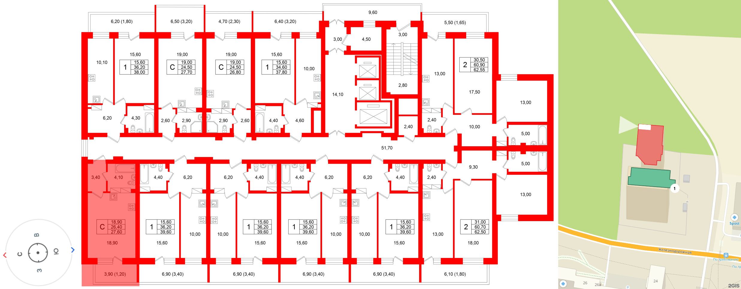 Квартира в ЖК Экос, студия, 28.15 м², 2 этаж