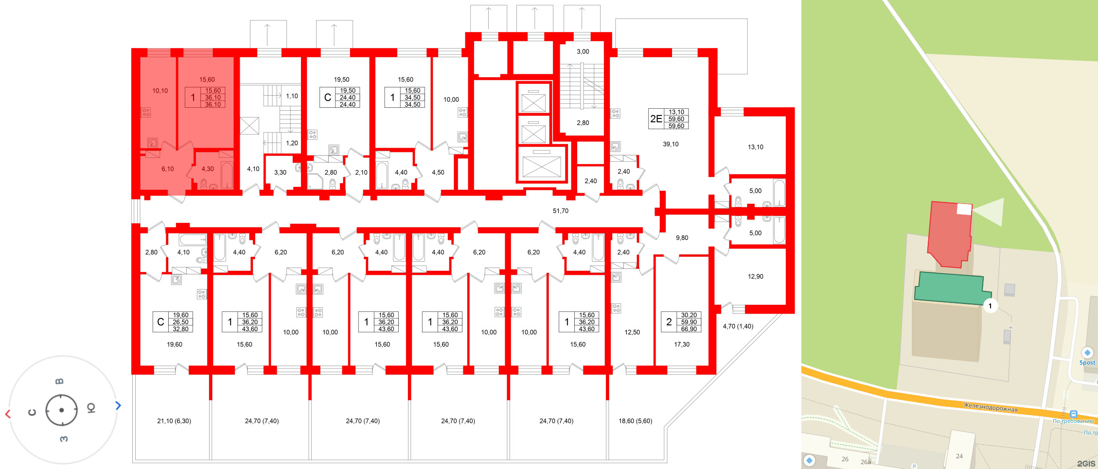 Квартира в ЖК Экос, 1 комнатная, 35 м², 1 этаж