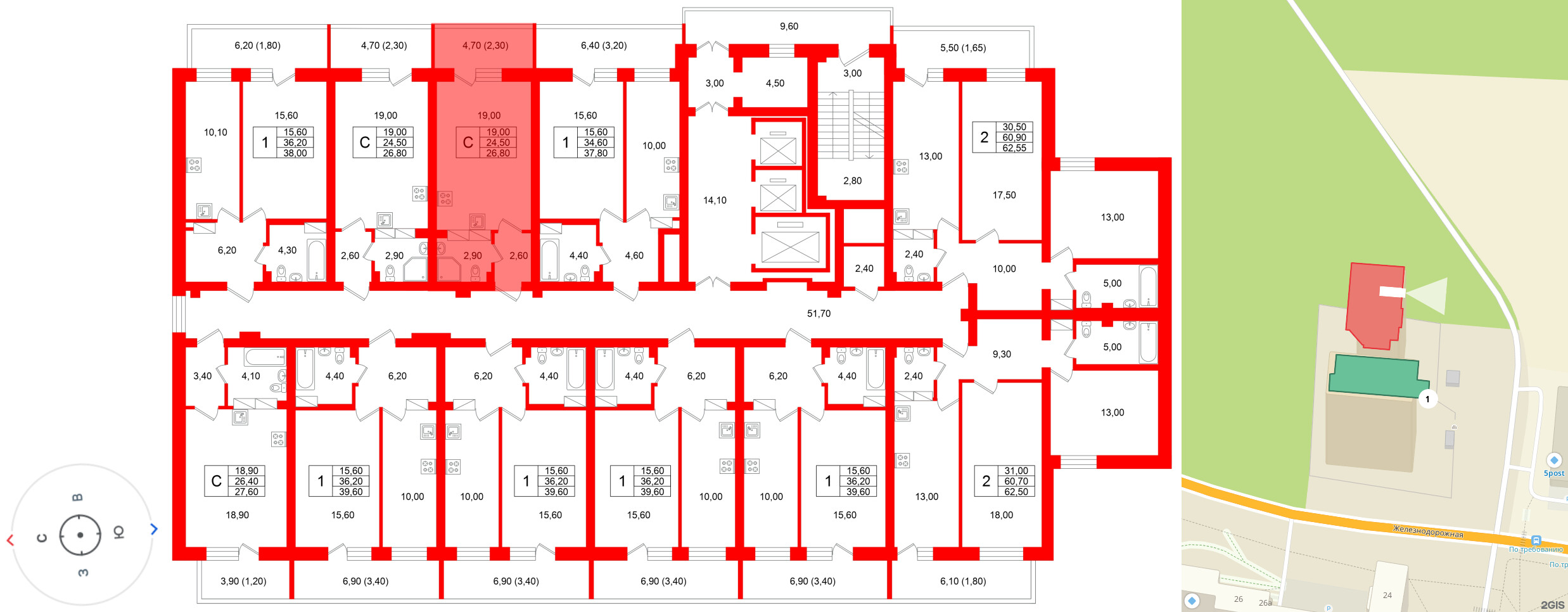 Квартира в ЖК Экос, студия, 26.55 м², 16 этаж
