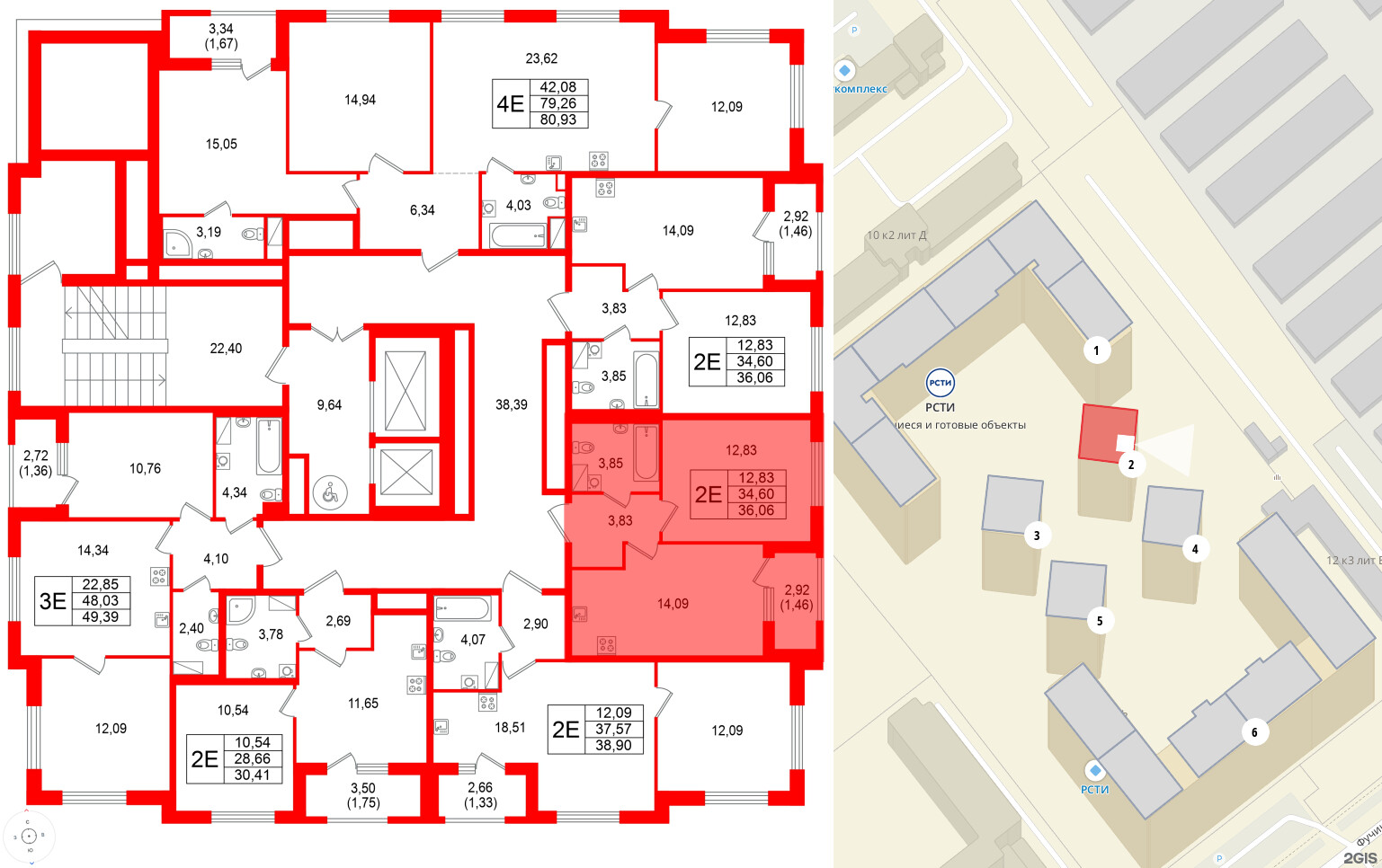 Квартира в ЖК Гранат, 1 комнатная, 36.06 м², 10 этаж