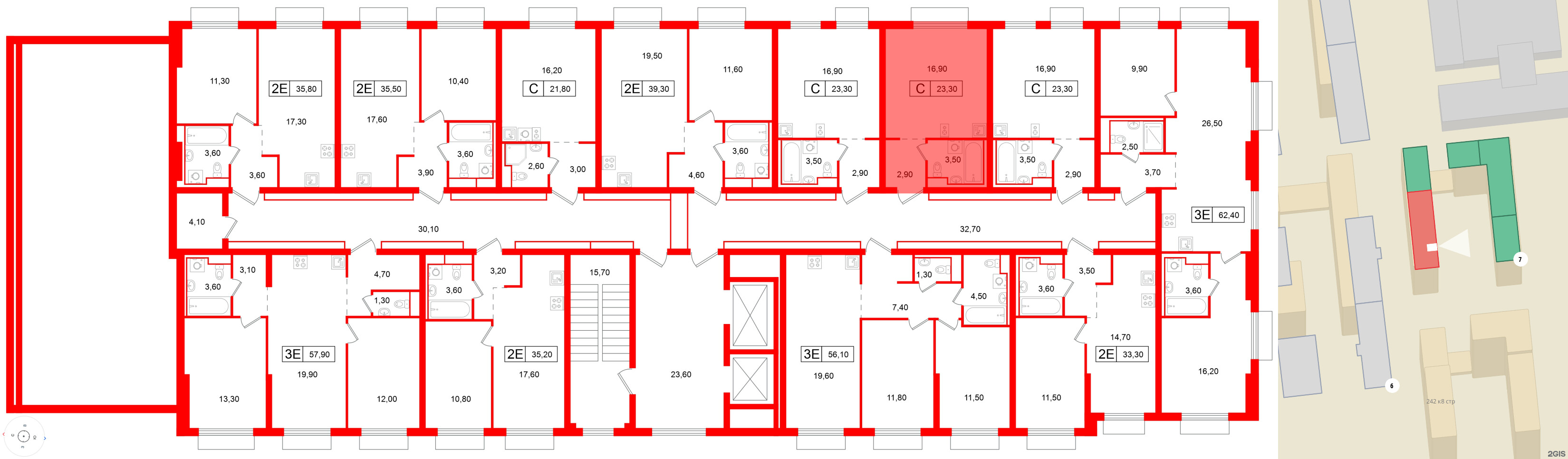 Квартира в ЖК Витебский парк, студия, 23.3 м², 12 этаж