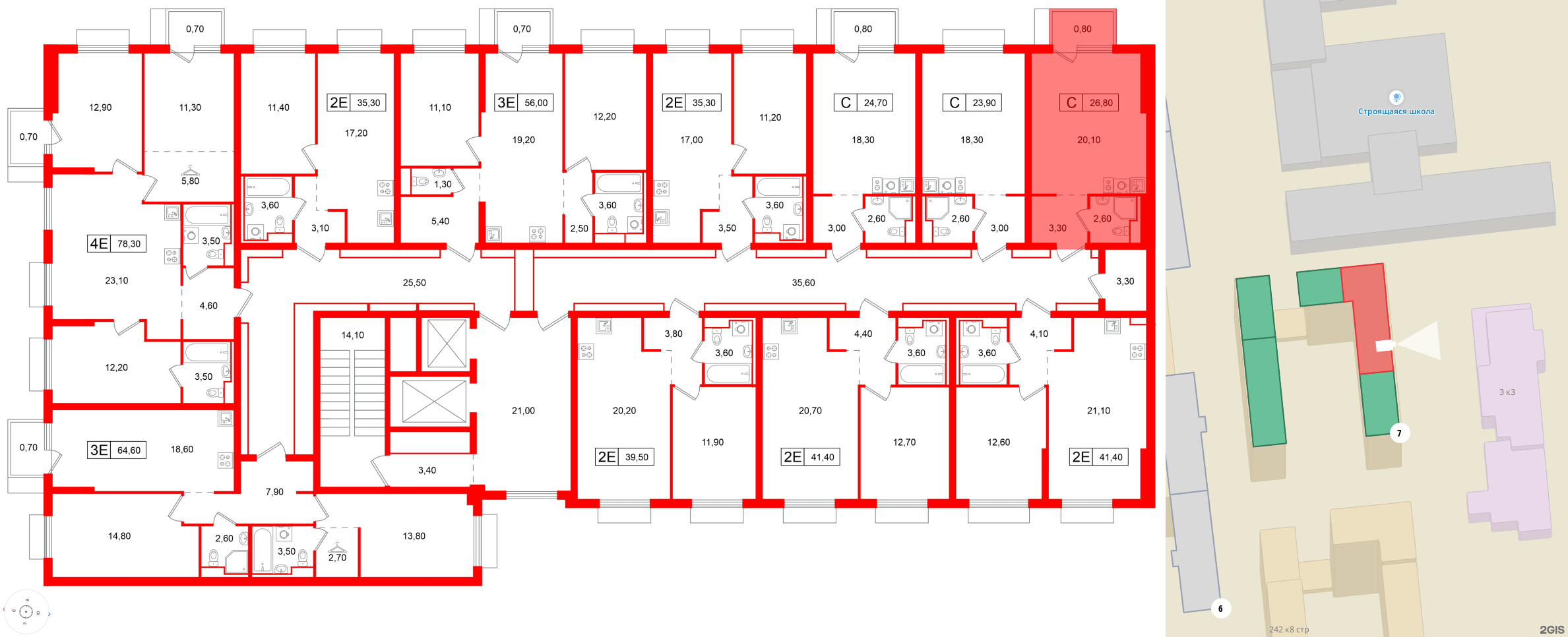 Квартира в ЖК Витебский парк, студия, 26.8 м², 12 этаж