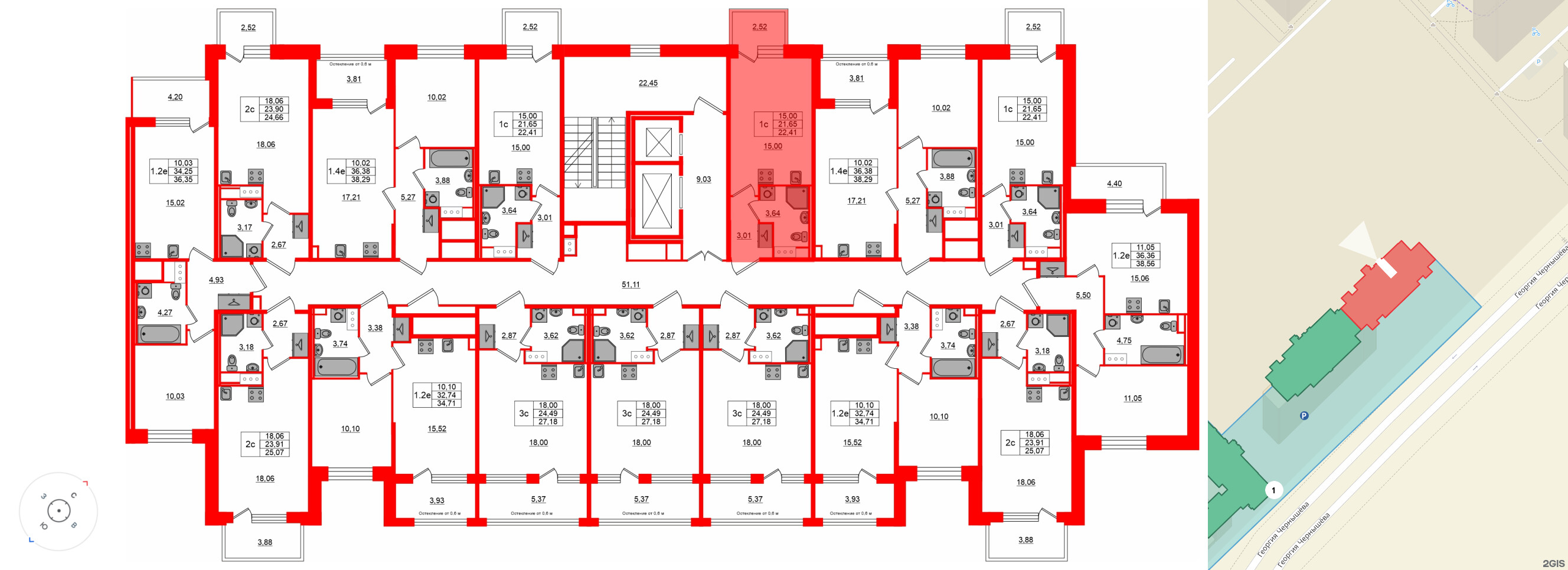 Квартира в ЖК «Сэтл ЛОФТ», студия, 21.65 м², 7 этаж