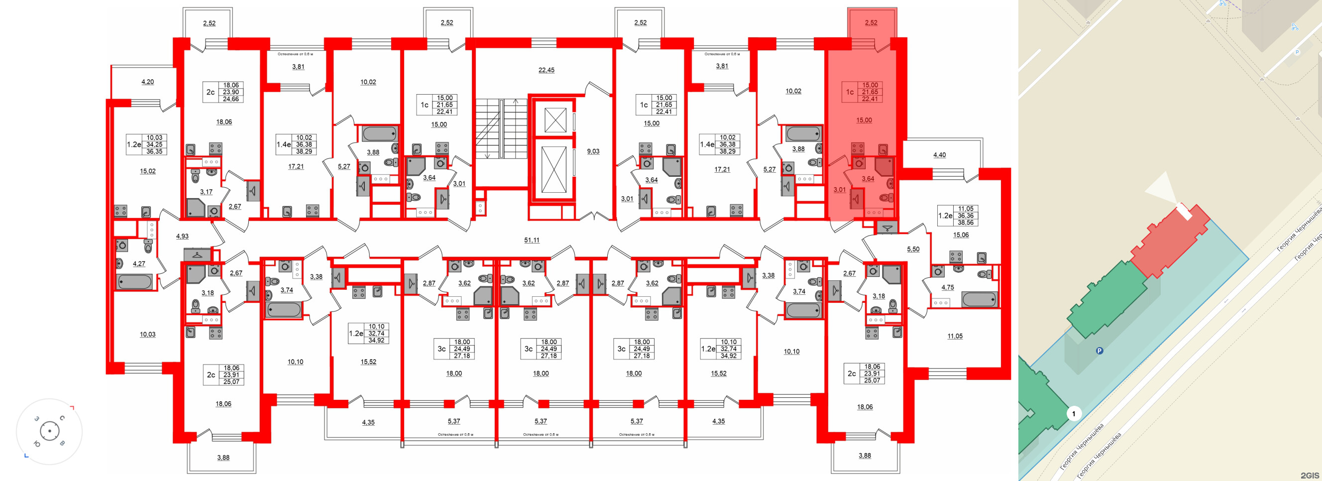 Квартира в ЖК «Сэтл ЛОФТ», студия, 21.65 м², 12 этаж