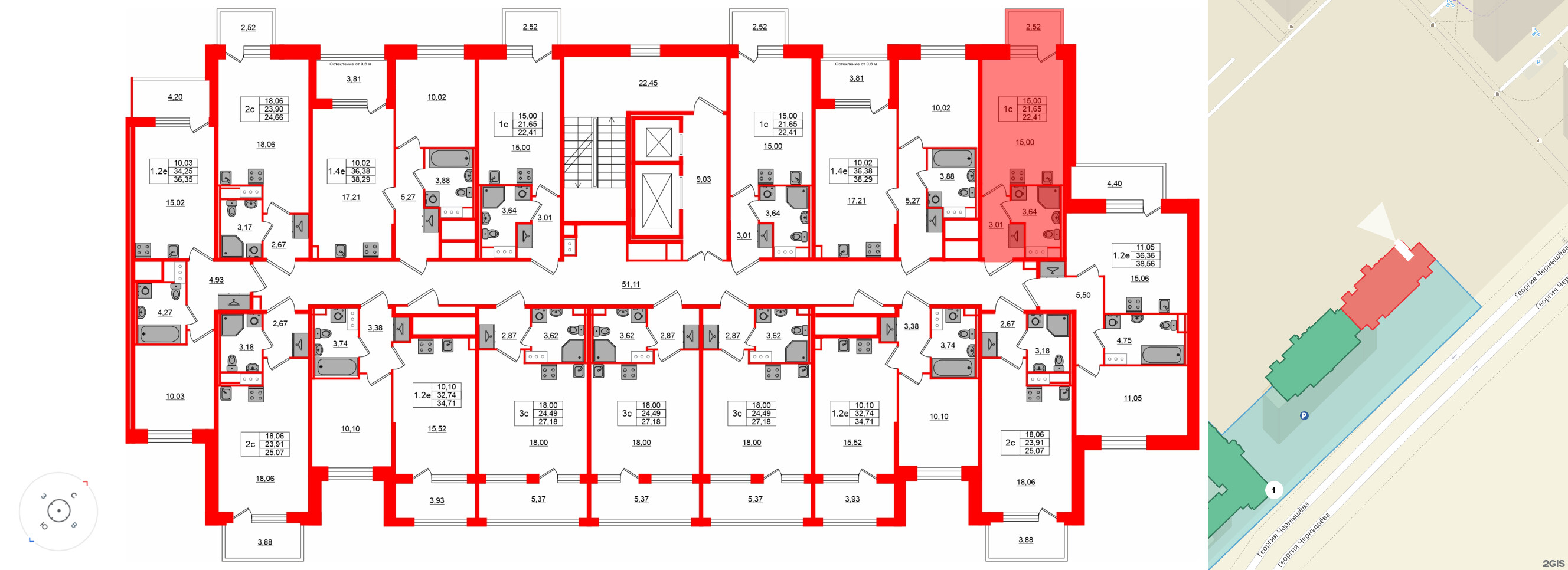 Квартира в ЖК «Сэтл ЛОФТ», студия, 21.65 м², 4 этаж