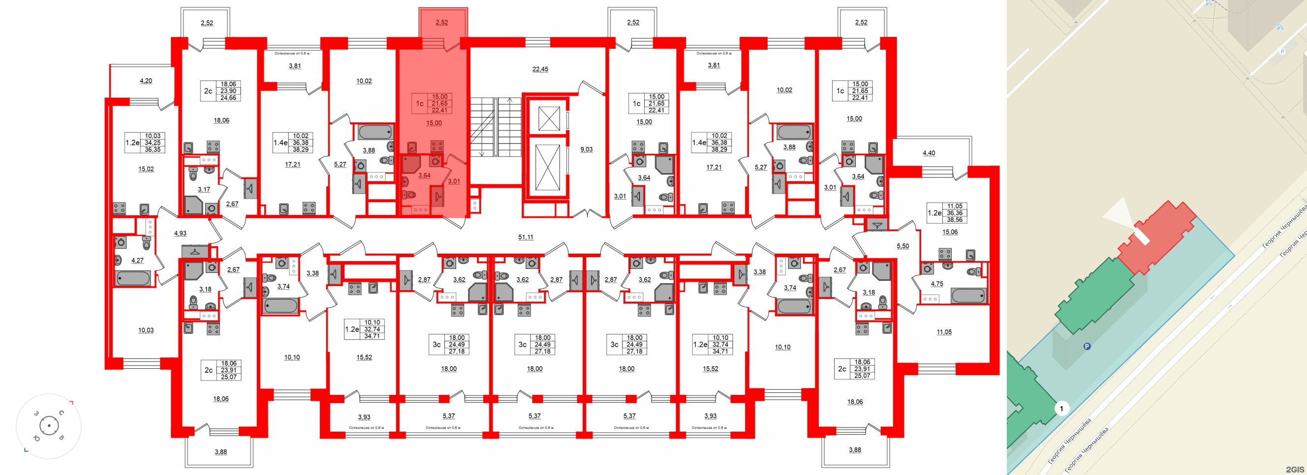 Квартира в ЖК «Сэтл ЛОФТ», студия, 21.65 м², 7 этаж