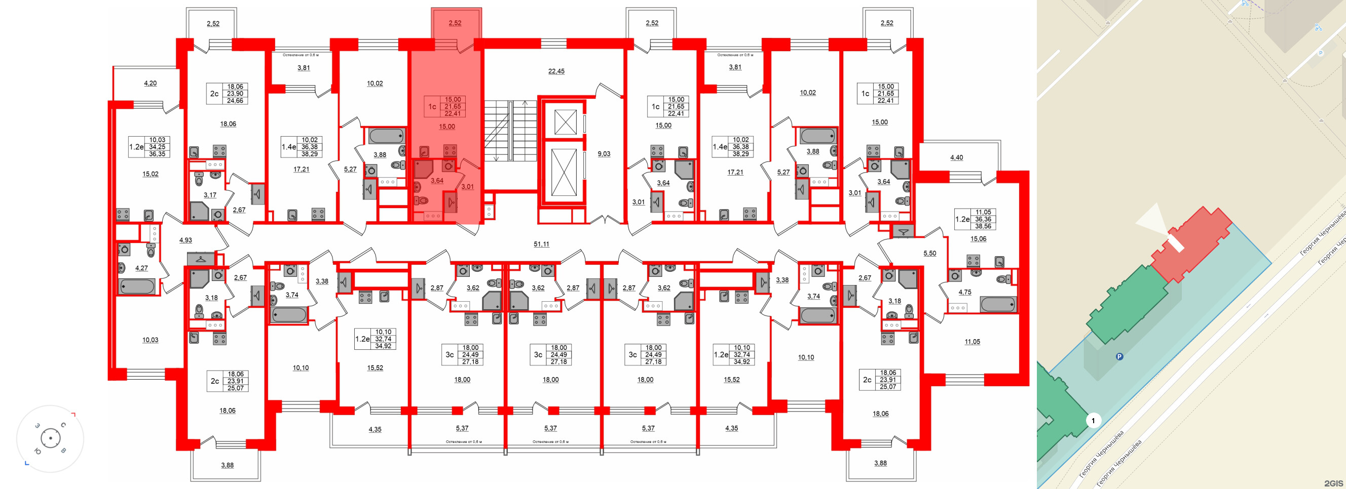 Квартира в ЖК «Сэтл ЛОФТ», студия, 21.65 м², 11 этаж