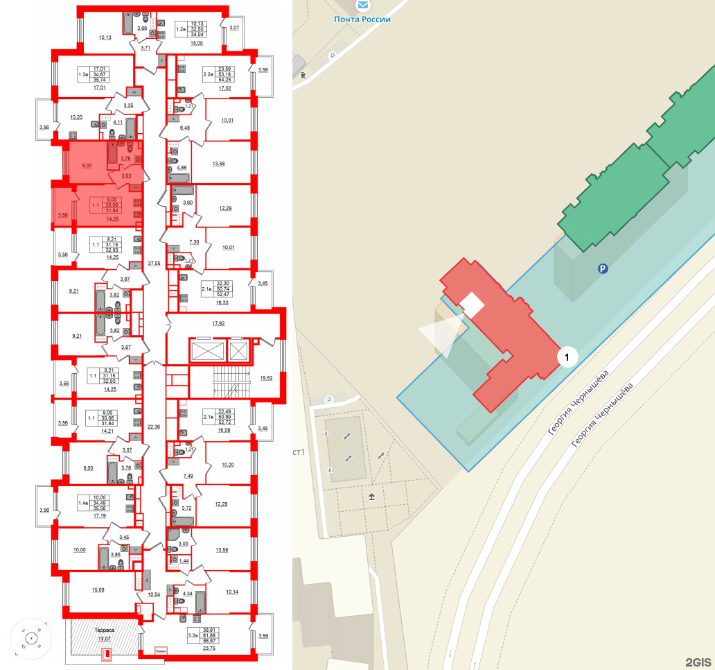 Квартира в ЖК Setl Лофт, 1 комнатная, 30.06 м², 12 этаж