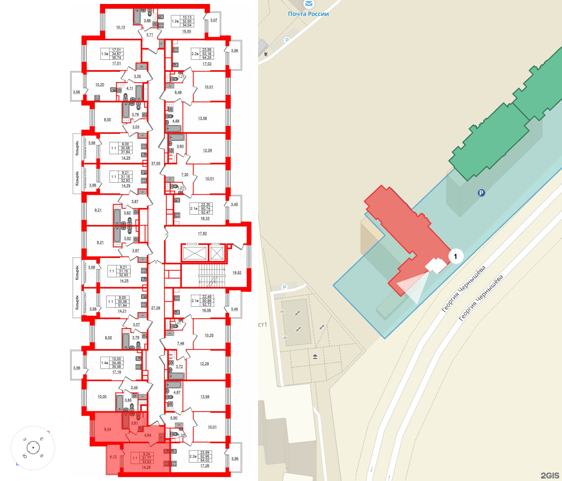 Квартира в ЖК «Сэтл ЛОФТ», 1 комнатная, 31.77 м², 4 этаж