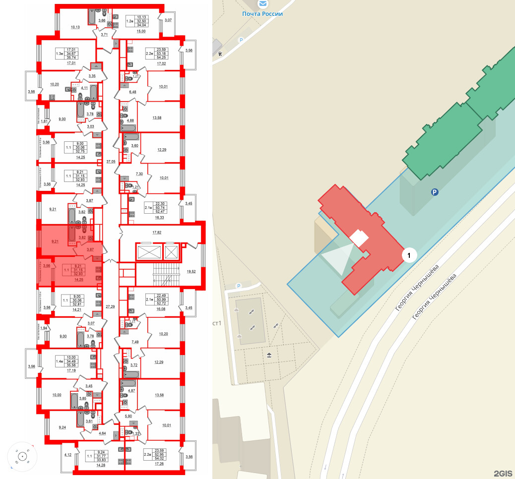 Квартира в ЖК Setl Лофт, 1 комнатная, 31.15 м², 5 этаж