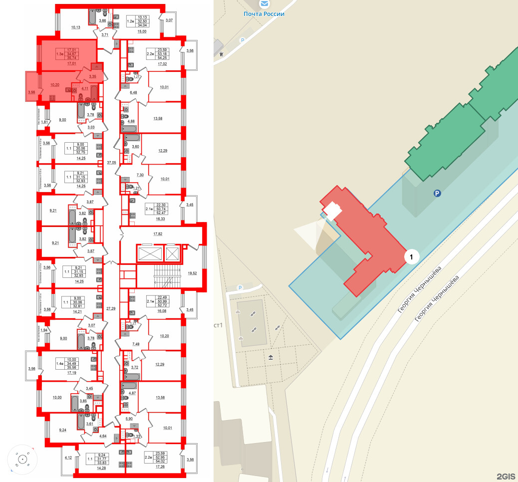 Квартира в ЖК Setl Лофт, 1 комнатная, 34.67 м², 5 этаж