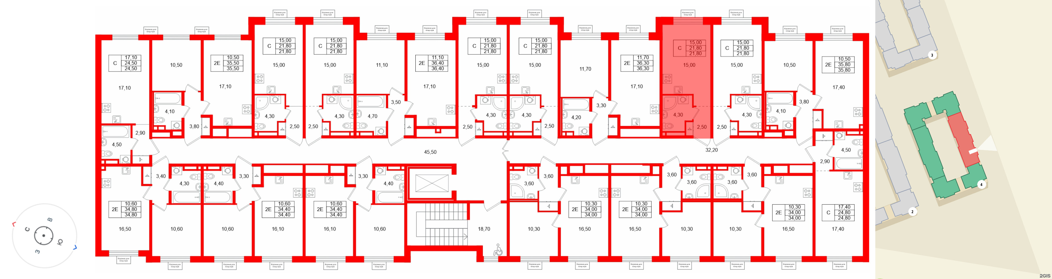 Квартира в ЖК «Пулково Лейк», студия, 21.8 м², 4 этаж