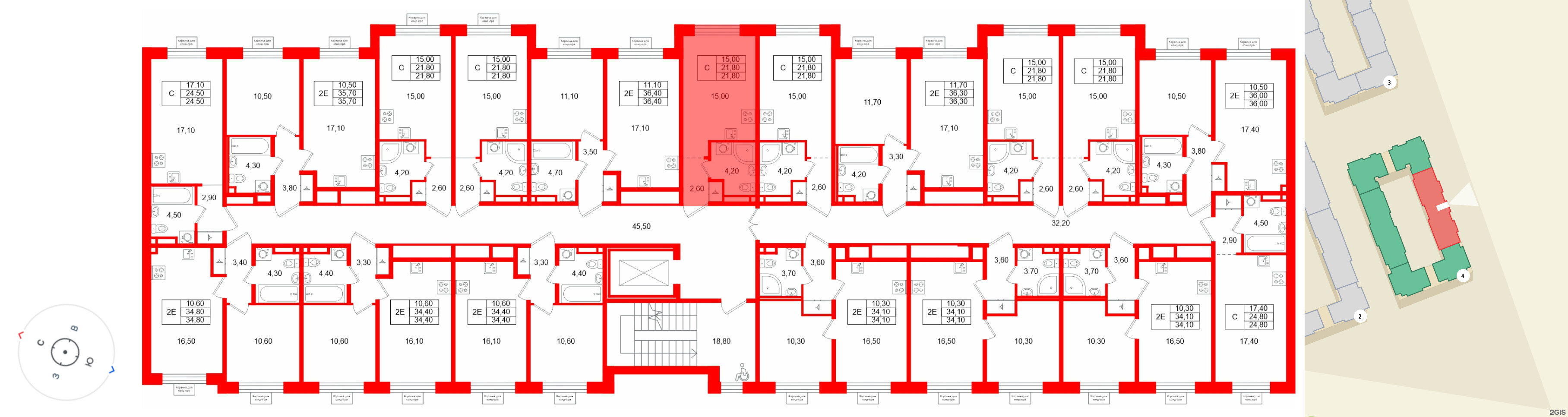 Квартира в ЖК «Пулково Лейк», студия, 21.8 м², 3 этаж