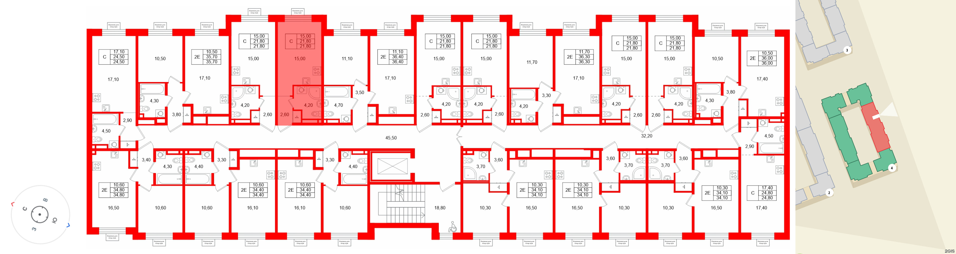 Квартира в ЖК «Пулково Лейк», студия, 21.8 м², 3 этаж