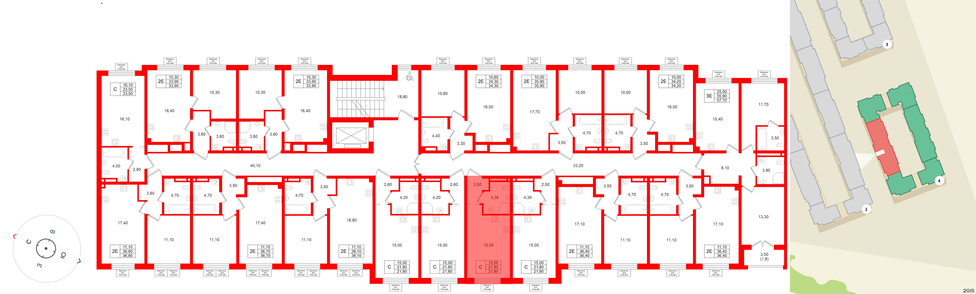 Квартира в ЖК «Пулково Лейк», студия, 21.8 м², 3 этаж