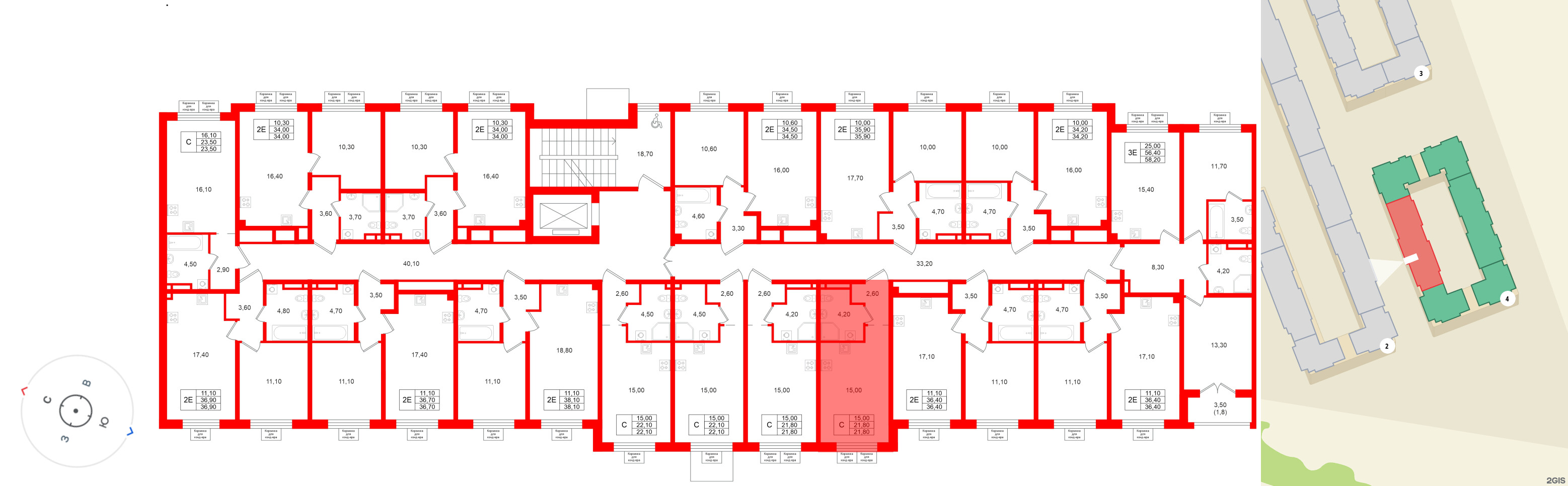 Квартира в ЖК «Пулково Лейк», студия, 21.8 м², 2 этаж