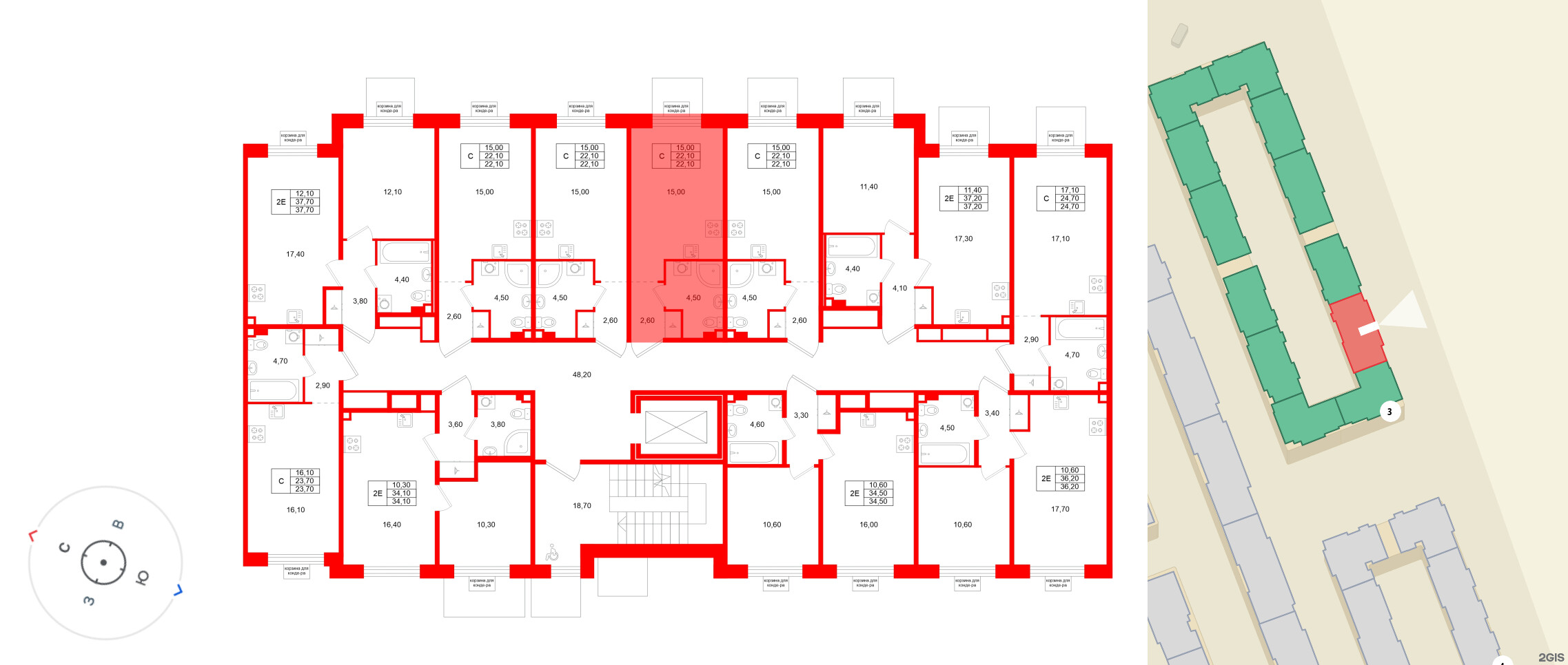 Квартира в ЖК «Пулково Лейк», студия, 22.1 м², 2 этаж