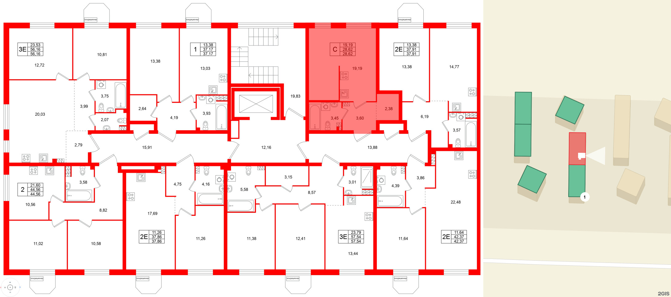 Квартира в ЖК Всевгород, студия, 28.62 м², 4 этаж