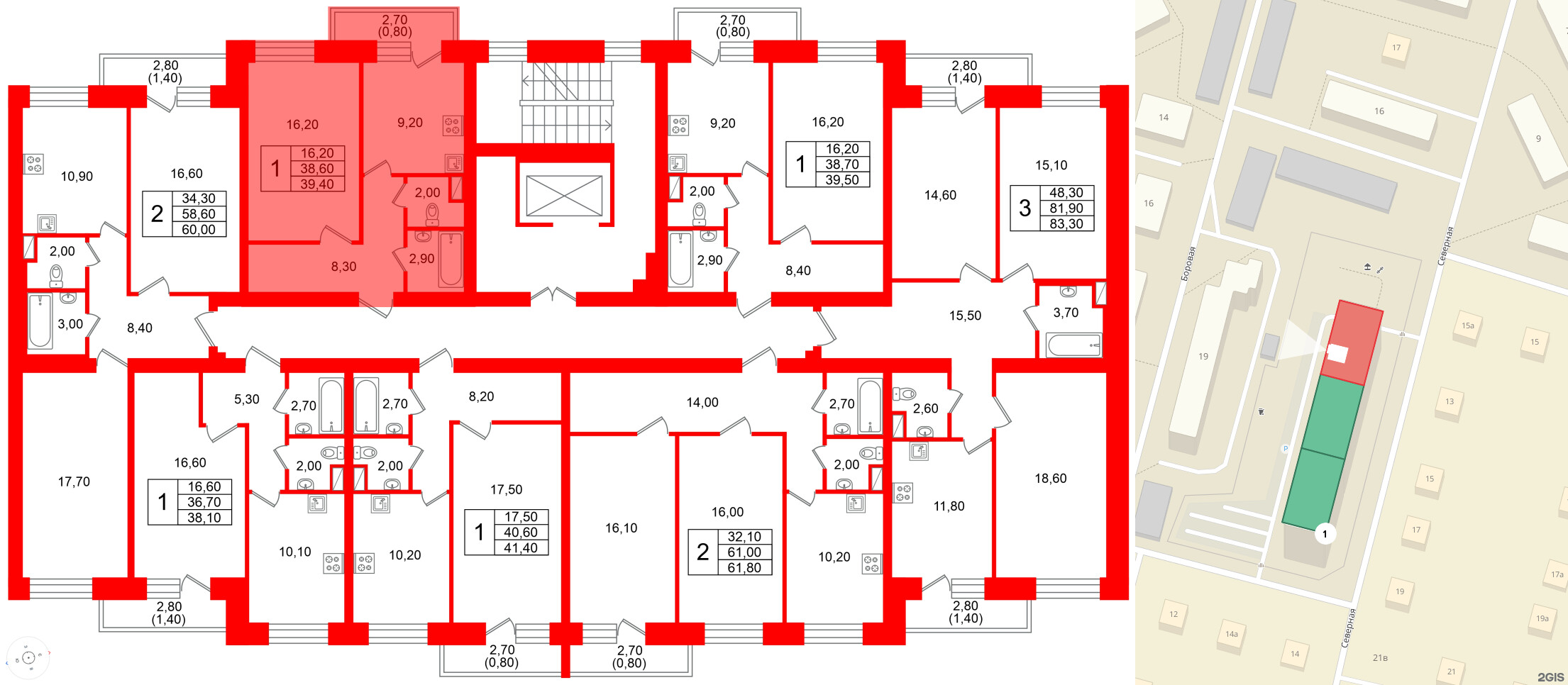 Квартира в ЖК Новый мир, 1 комнатная, 38.8 м², 6 этаж