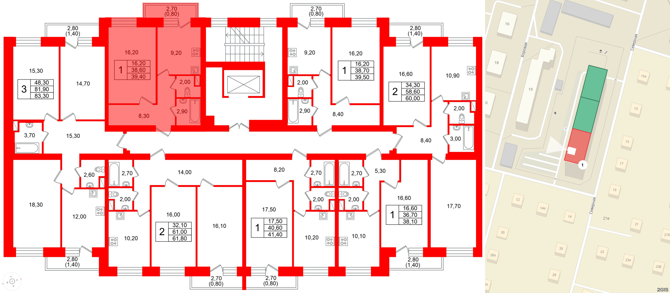 Квартира в ЖК Новый мир, 1 комнатная, 38.8 м², 6 этаж