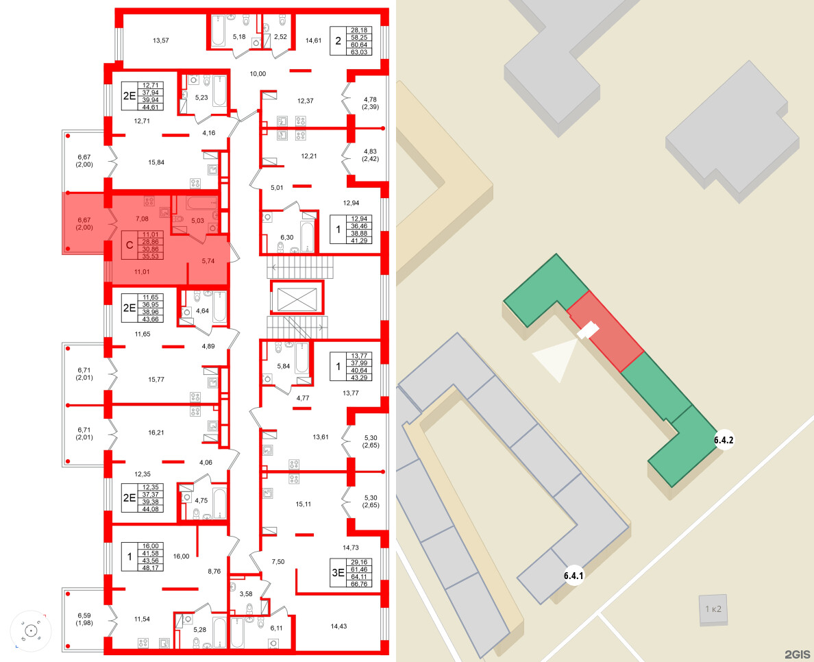 Квартира в ЖК Образцовый квартал, студия, 30.86 м², 3 этаж
