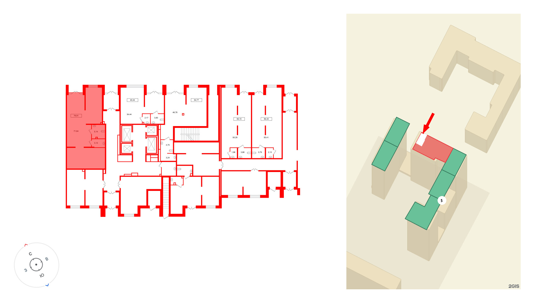 Помещение в ЖК Имена, 79.91 м², 1 этаж