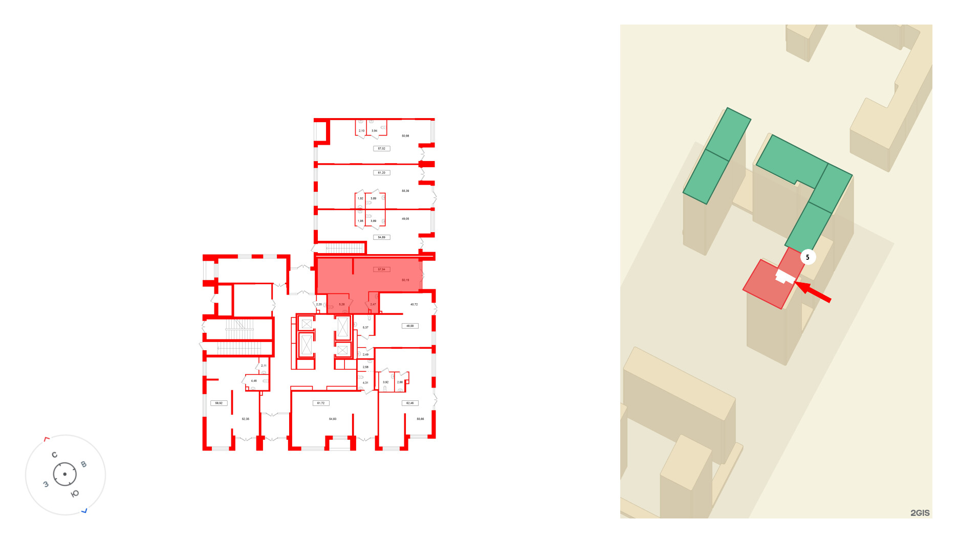 Помещение в ЖК Имена, 57.94 м², 1 этаж