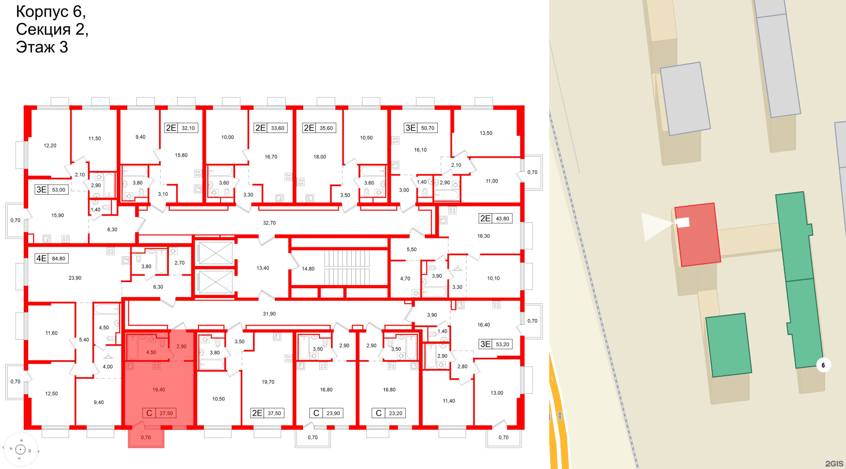 Квартира в ЖК Витебский парк, студия, 27.5 м², 3 этаж