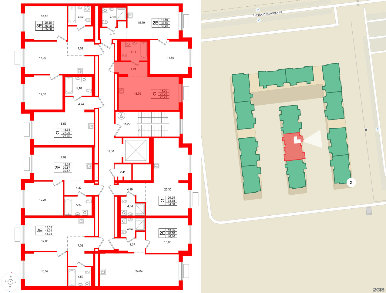 Квартира в ЖК Брусника в Новоселье, студия, 28.21 м², 3 этаж