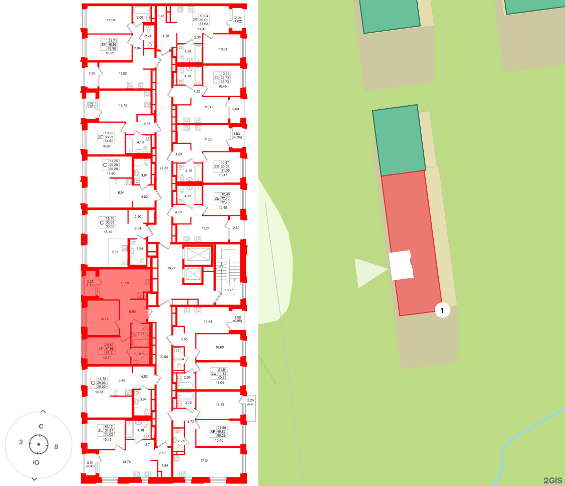 Квартира в ЖК «Кольский», 2 комнатная, 49.11 м², 11 этаж