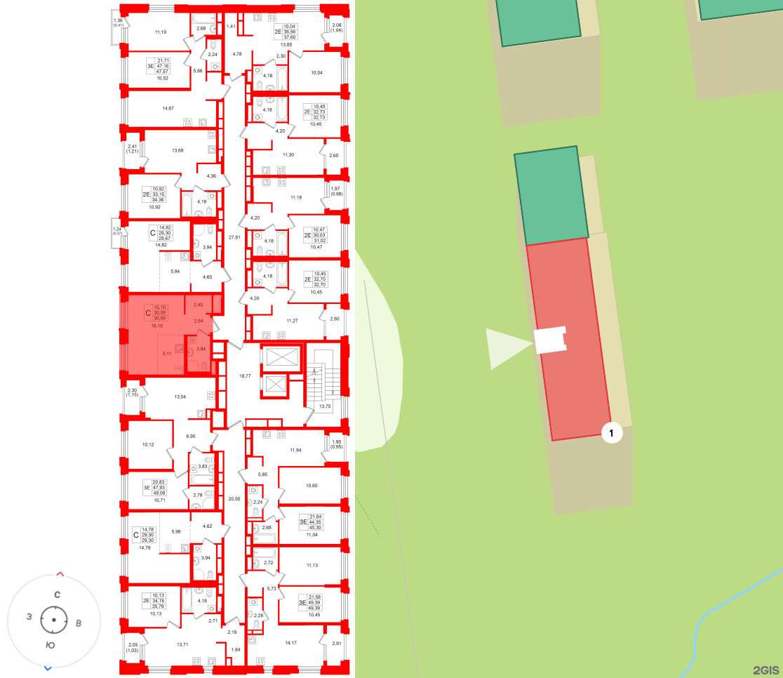 Квартира в ЖК «Кольский», студия, 30.09 м², 15 этаж