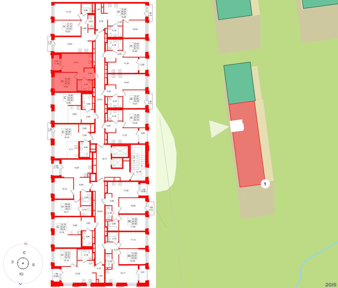 Квартира в ЖК «Кольский», 1 комнатная, 34.39 м², 12 этаж