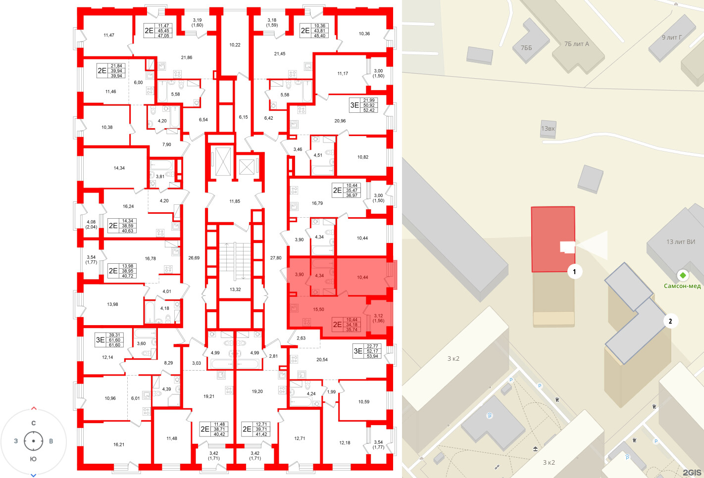Квартира в ЖК «Оро от Аквилон», 1 комнатная, 35.74 м², 12 этаж
