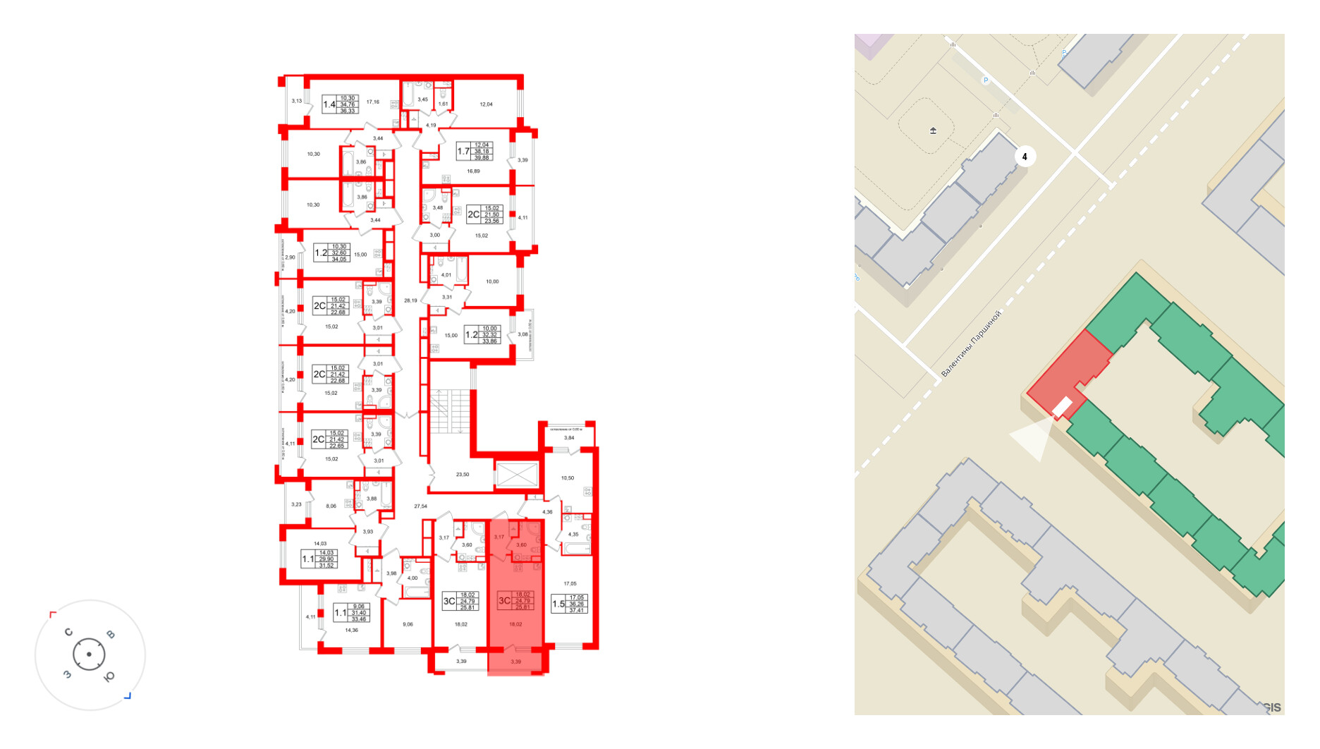 Квартира в ЖК Универ Сити, студия, 24.79 м², 4 этаж