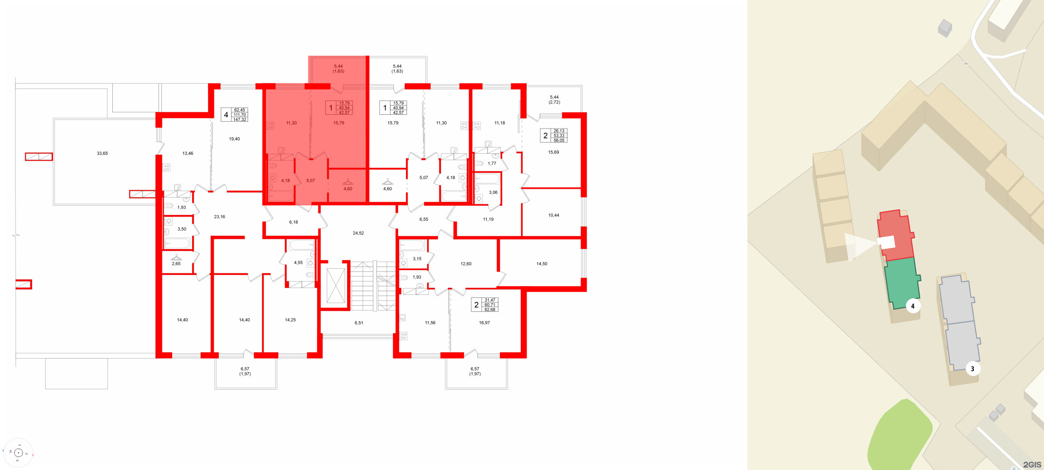 Квартира в ЖК Финский Квартал, 1 комнатная, 42.57 м², 8 этаж