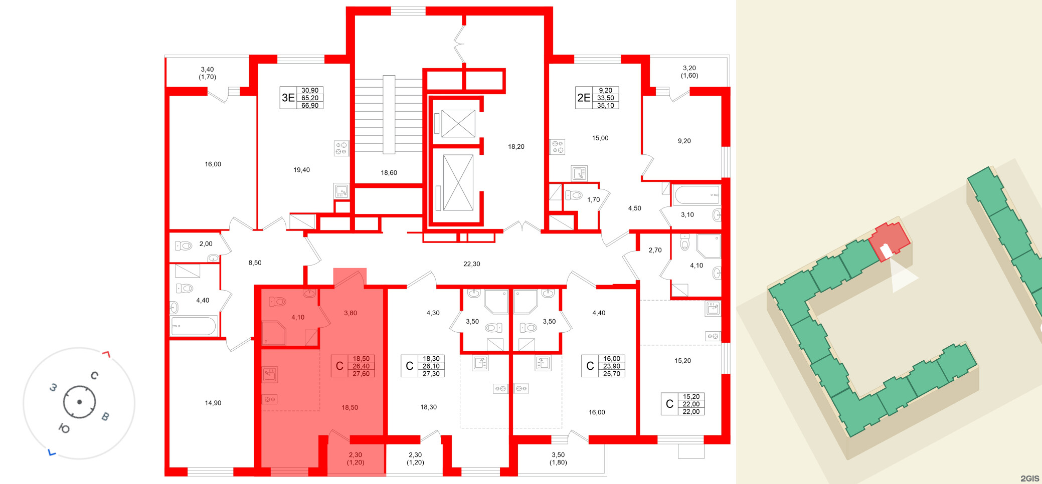 Квартира в ЖК Клюква.Парк, студия, 27.6 м², 10 этаж