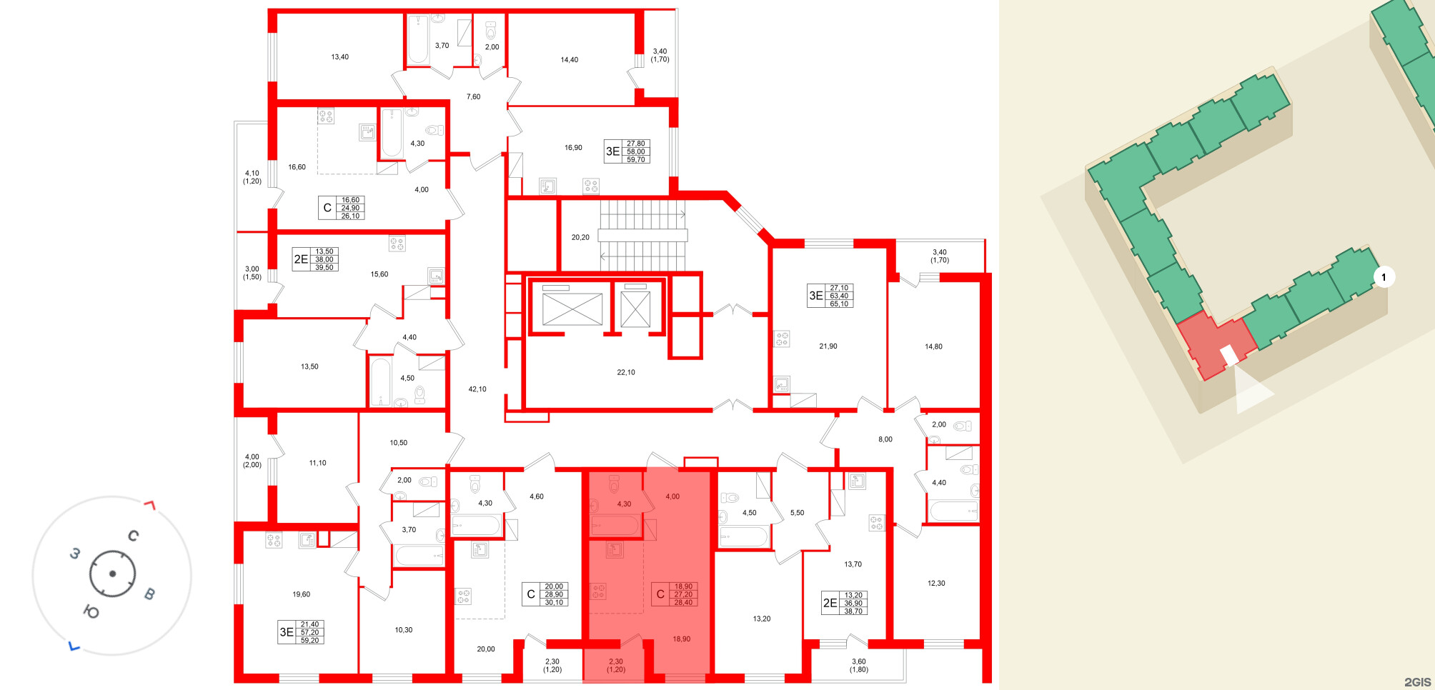 Квартира в ЖК Клюква.Парк, студия, 28.4 м², 10 этаж