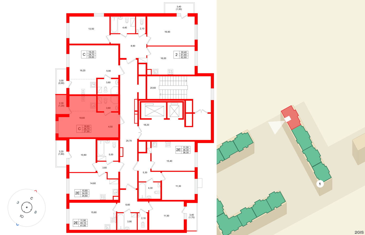Квартира в ЖК Клюква.Парк, студия, 27.9 м², 10 этаж