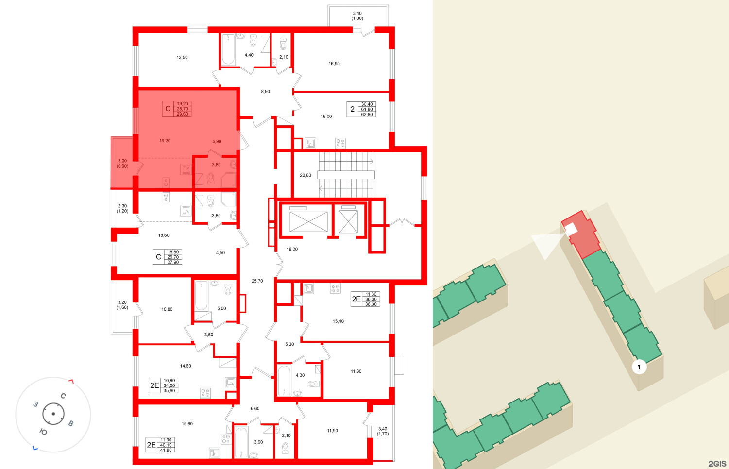 Квартира в ЖК Клюква.Парк, студия, 29.6 м², 10 этаж