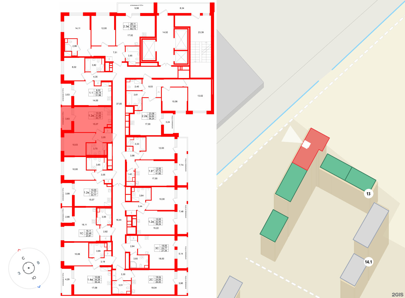Квартира в ЖК «Город звёзд», 1 комнатная, 31.85 м², 4 этаж