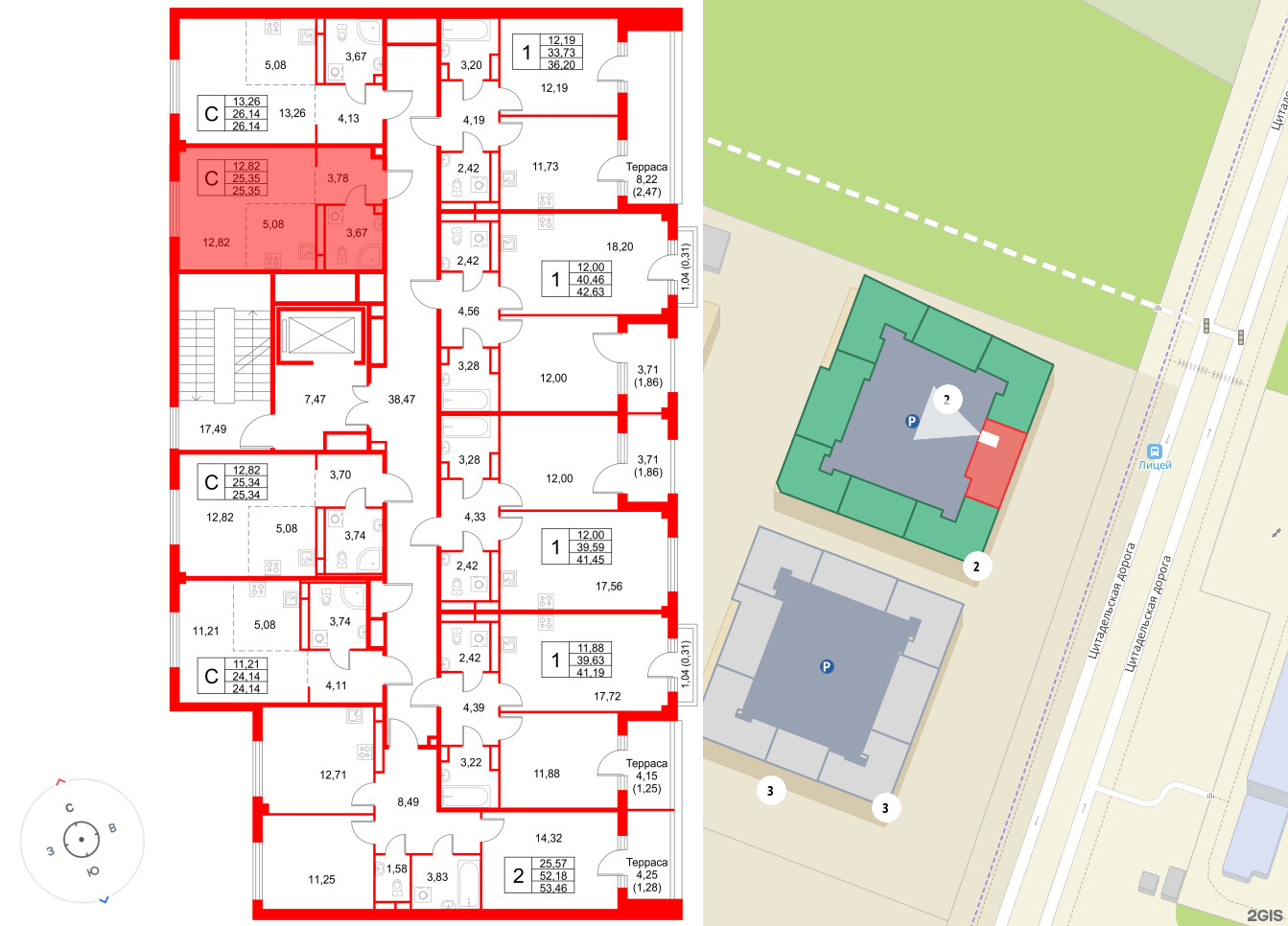 Квартира в ЖК «Кронфорт», студия, 25.35 м², 4 этаж