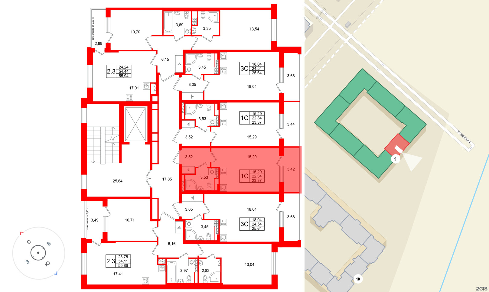 Квартира в ЖК «Универ Сити», студия, 22.34 м², 4 этаж