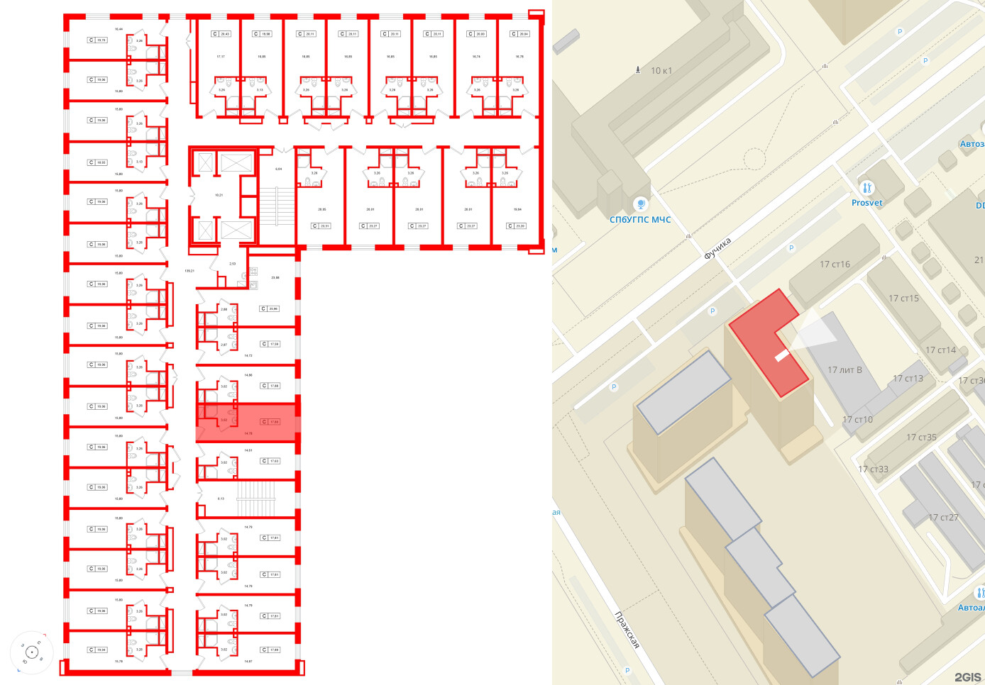 Апартаменты в ЖК Нигилист, студия, 17.8 м², 11 этаж