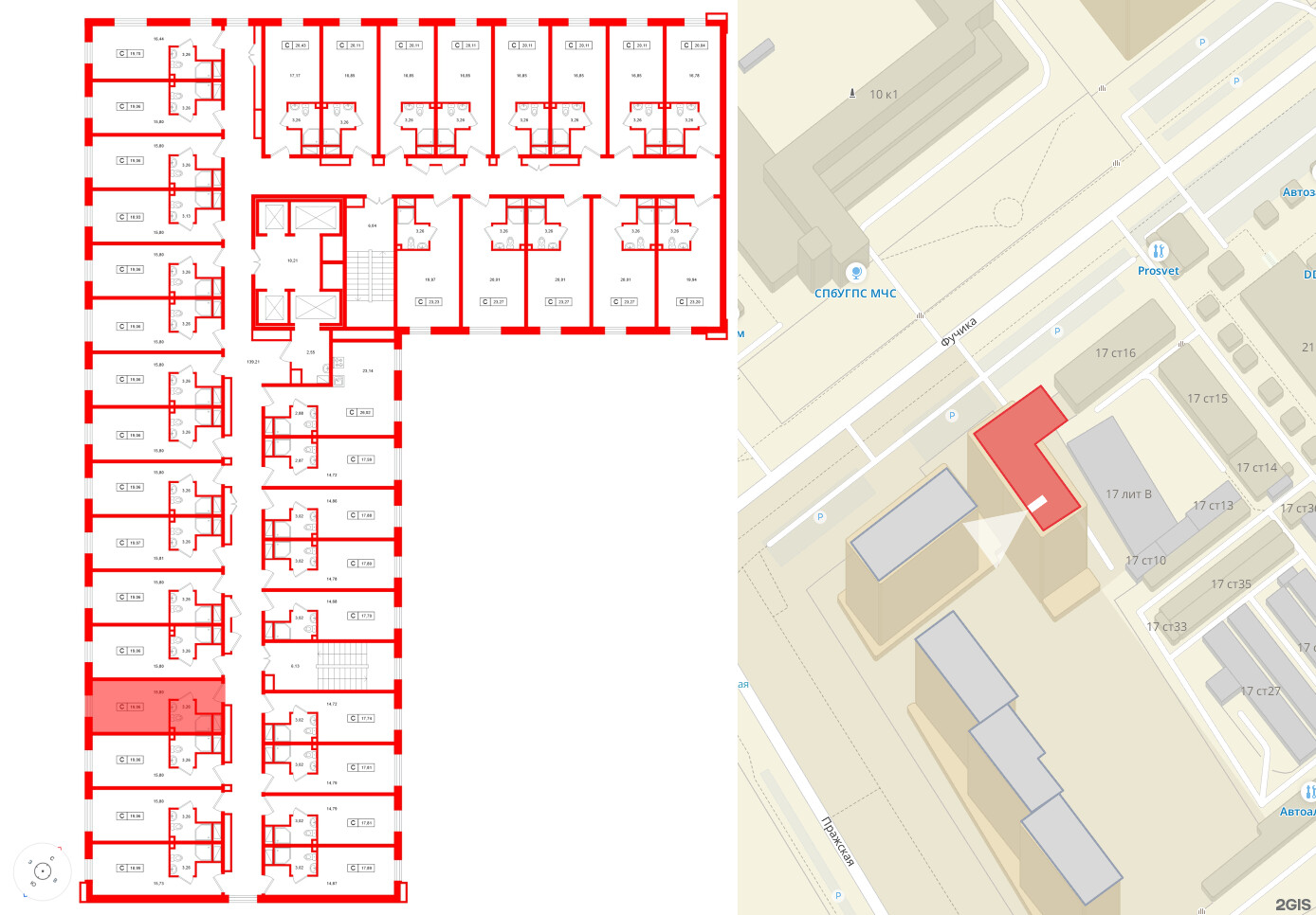 Апартаменты в ЖК Нигилист, студия, 19.06 м², 10 этаж