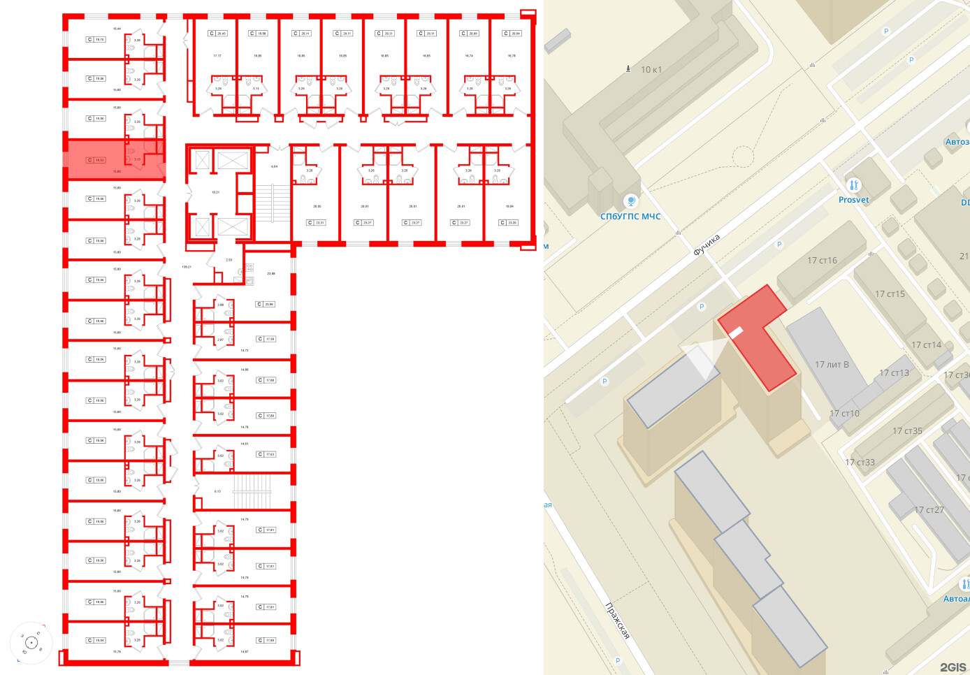 Апартаменты в ЖК Нигилист, студия, 18.93 м², 11 этаж