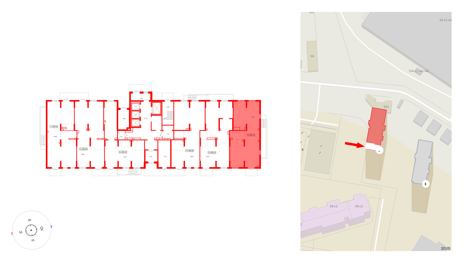 Помещение в ЖК Октябрьская набережная, 89 м², 1 этаж