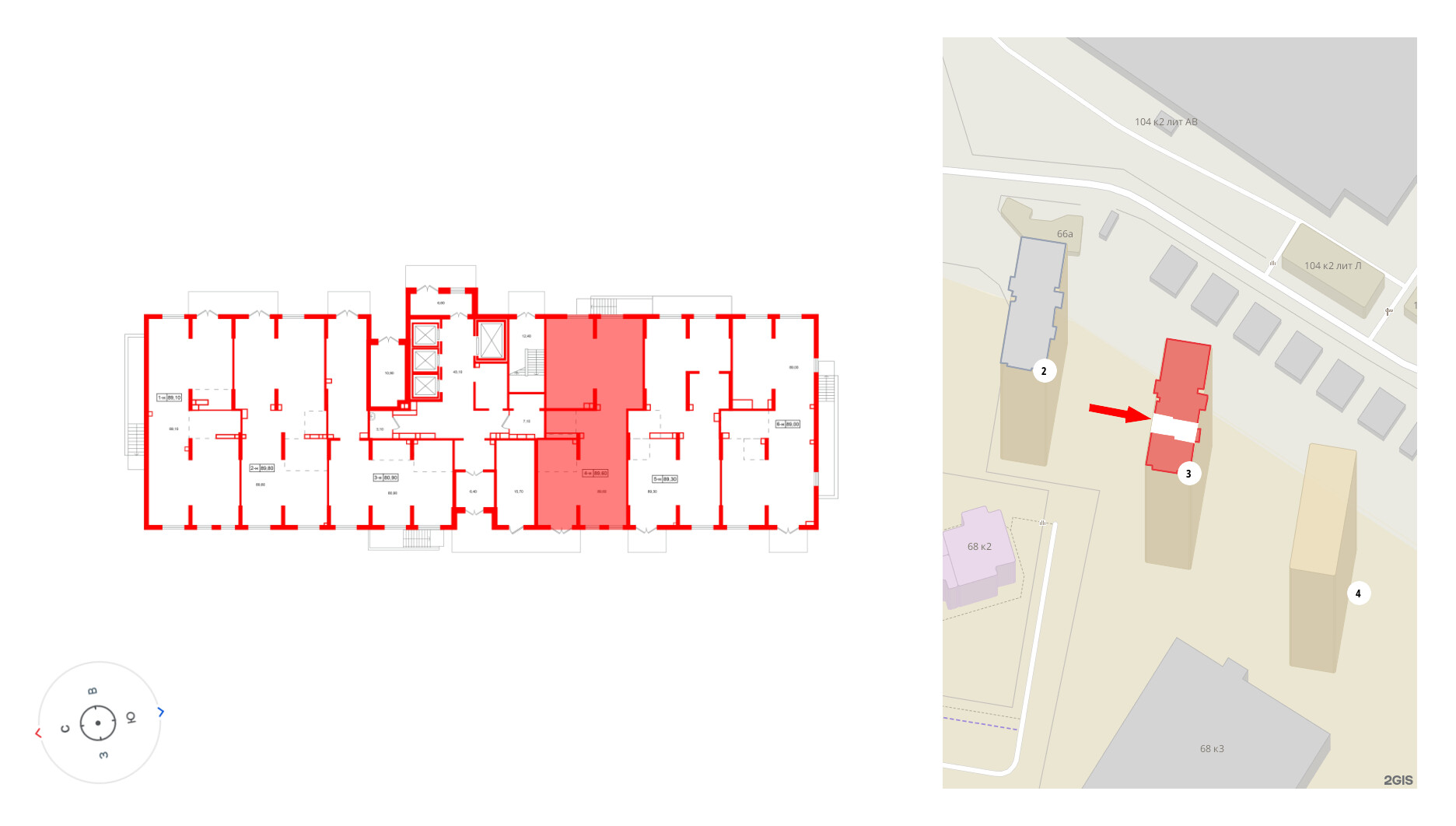 Помещение в ЖК Октябрьская набережная, 89.6 м², 1 этаж