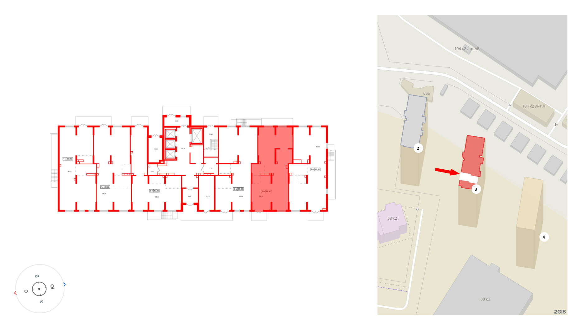 Помещение в ЖК Октябрьская набережная, 89.3 м², 1 этаж