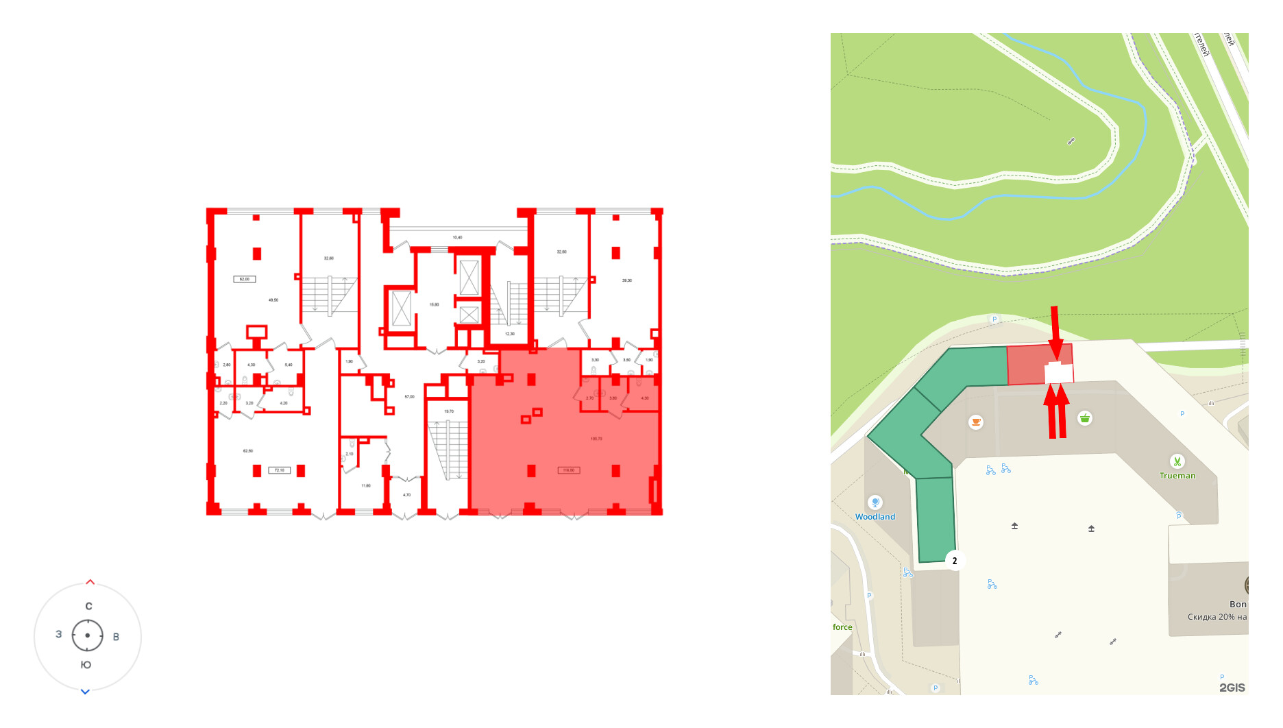 Помещение в ЖК Европейский парк, 116.5 м², 2 этаж
