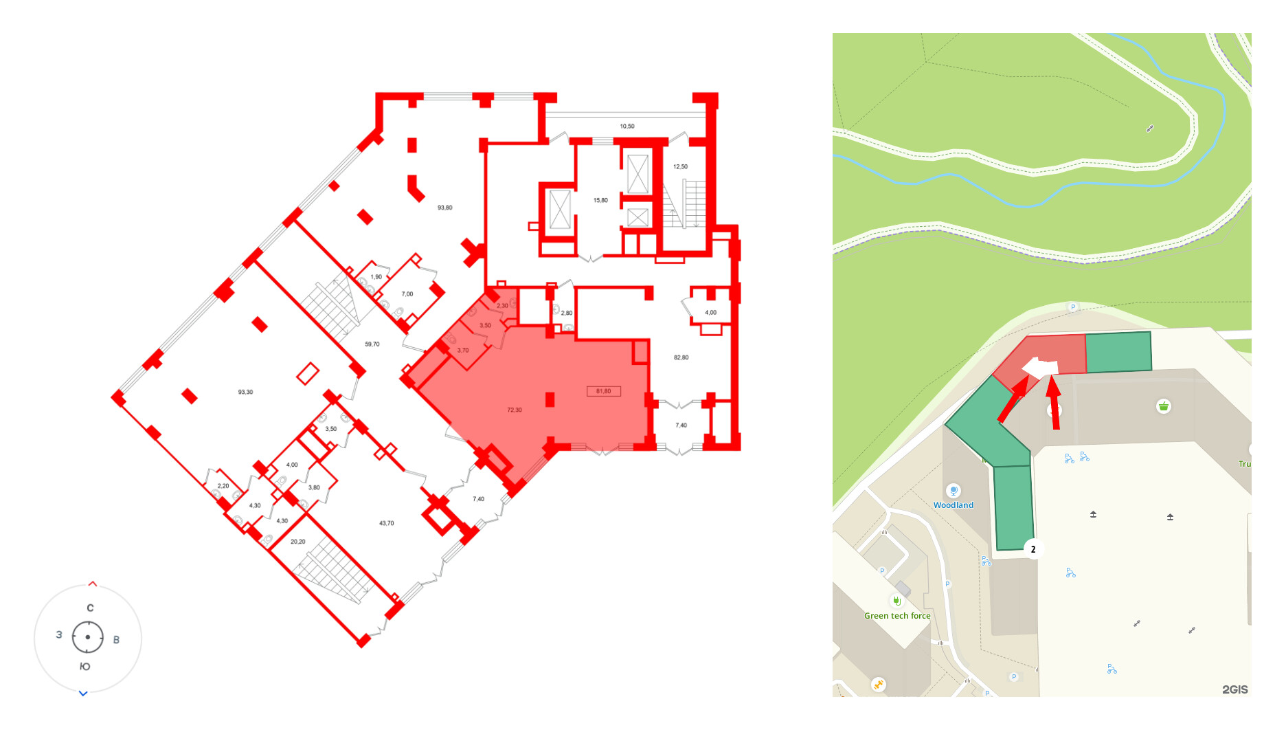 Помещение в ЖК Европейский парк, 81.8 м², 2 этаж